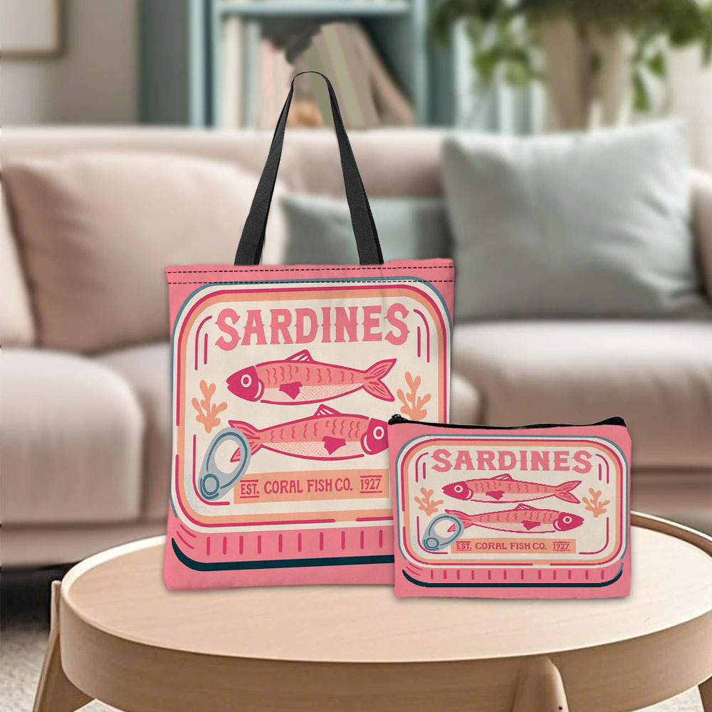 Cosmetic Bags - Bolsa caprichosa de sardinas rosa, bolsa