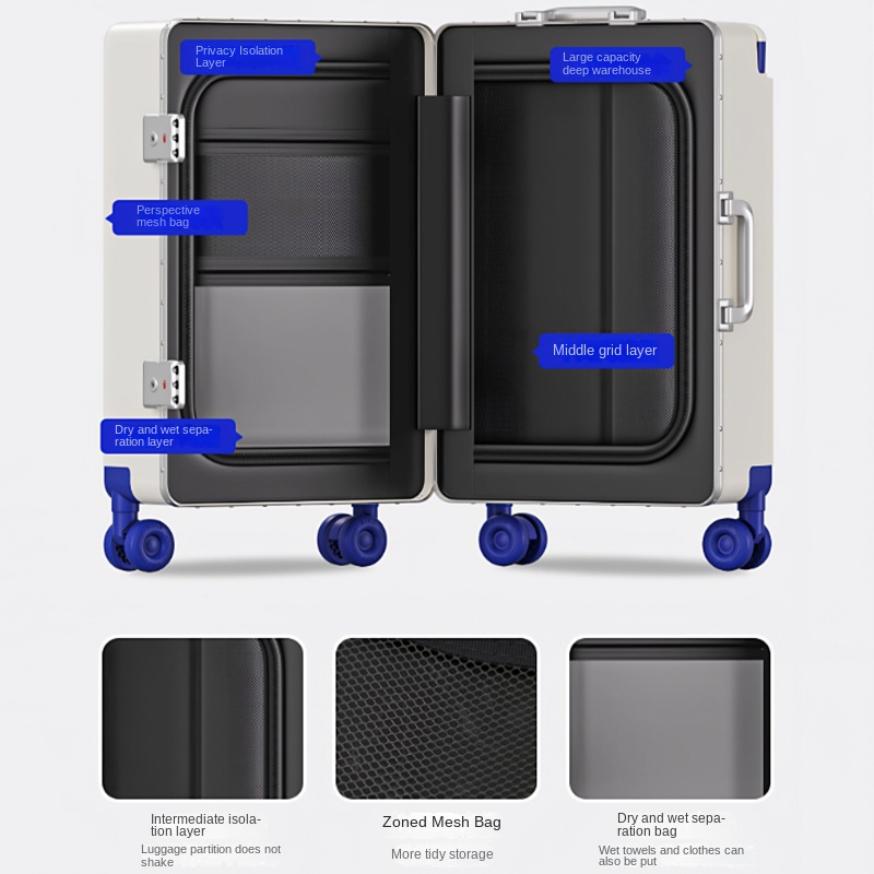 Bagagem de abertura frontal al - Aluminum Frame Carry On Luggage avaliação e preço