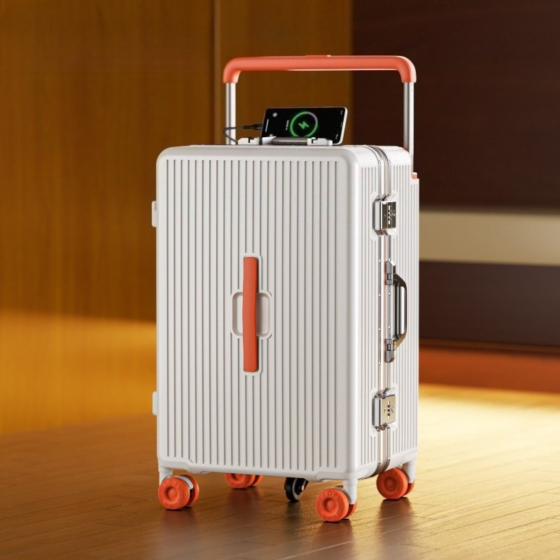 Mala de viagem com alça larga  - Aluminum Frame Carry On Luggage avaliação e preço
