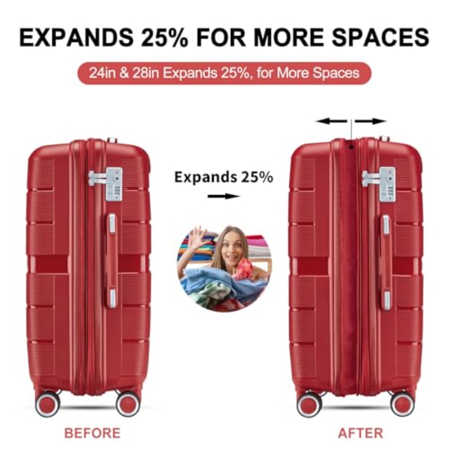 Conjunto de Malas de Viagem 4  - Expandable Hard Shell Luggage Set avaliação e preço
