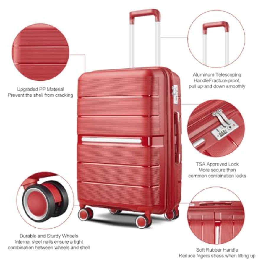 Conjunto de Malas de Viagem 4  - Expandable Hard Shell Luggage Set avaliação e preço
