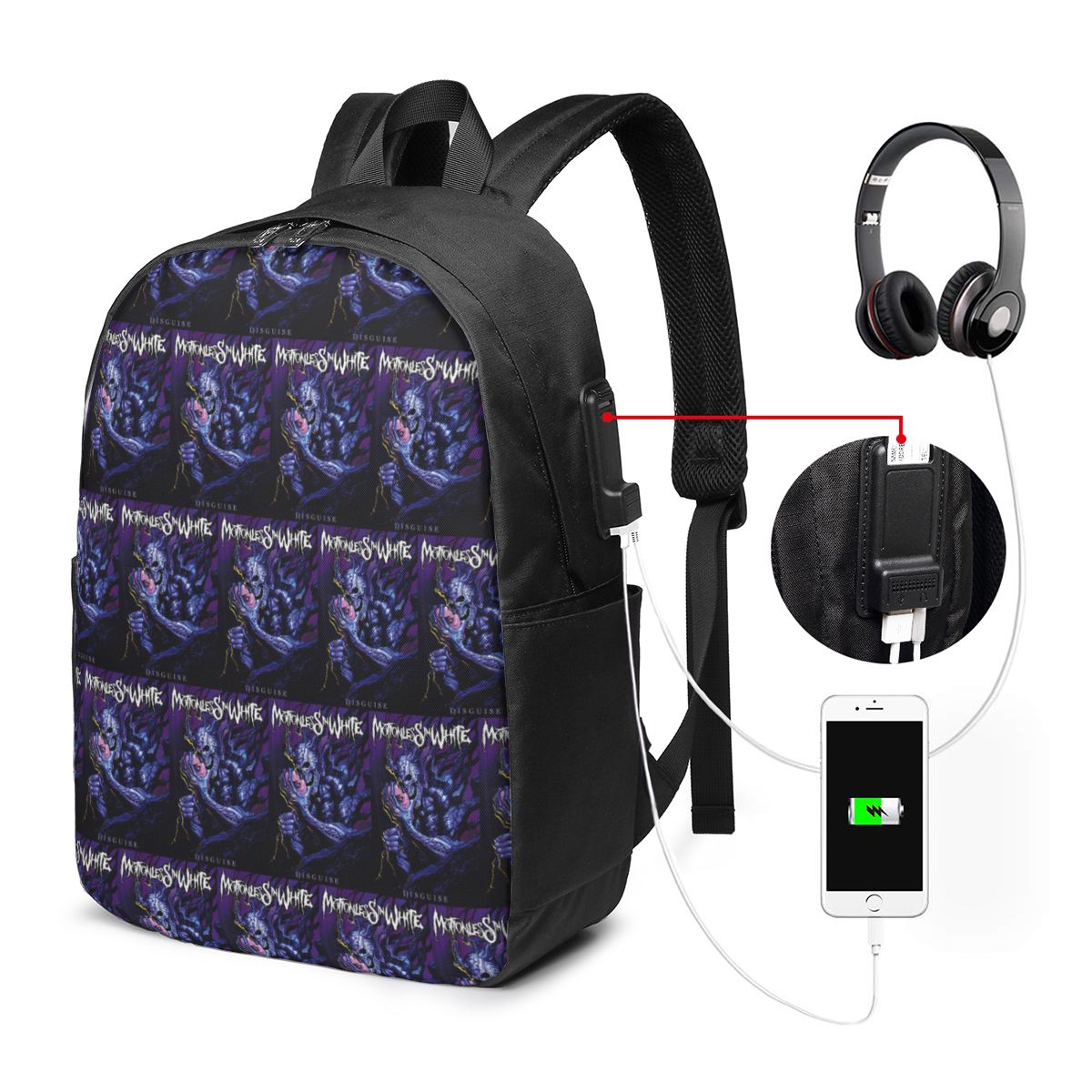 Mochila Motionless In White pa - Backpacks avaliação e preço
