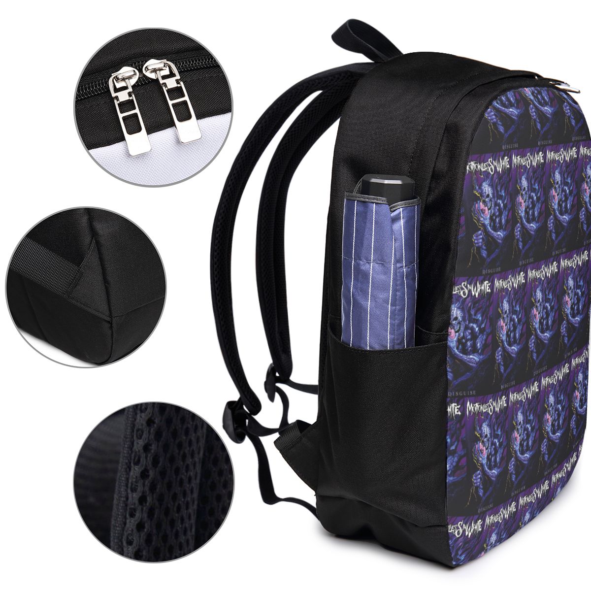 Mochila Motionless In White pa - Backpacks avaliação e preço