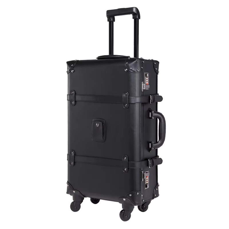 Novo retro rolando bagagem gir - Retro Vintage Trunk Suitcase avaliação e preço