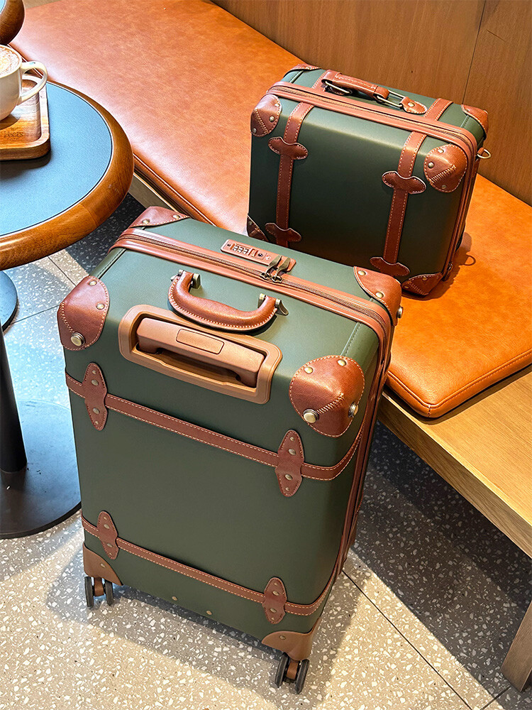 Mala de couro pu vintage para  - Retro Vintage Trunk Suitcase avaliação e preço