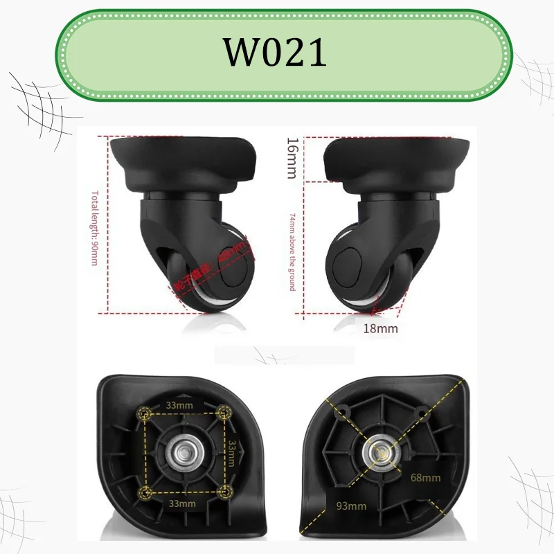 Para substituição universal da - Silent Replacement Luggage Wheels avaliação e preço