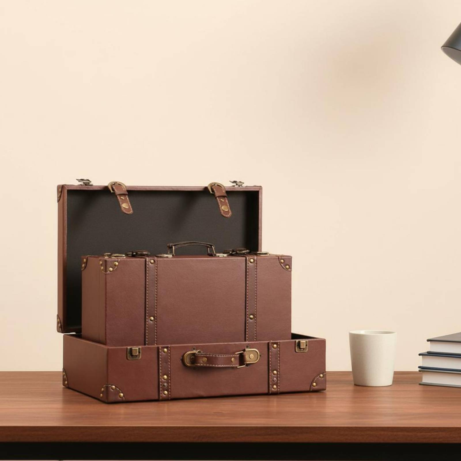 Baú Vintage Rígido com Ferrage - Retro Vintage Trunk Suitcase avaliação e preço