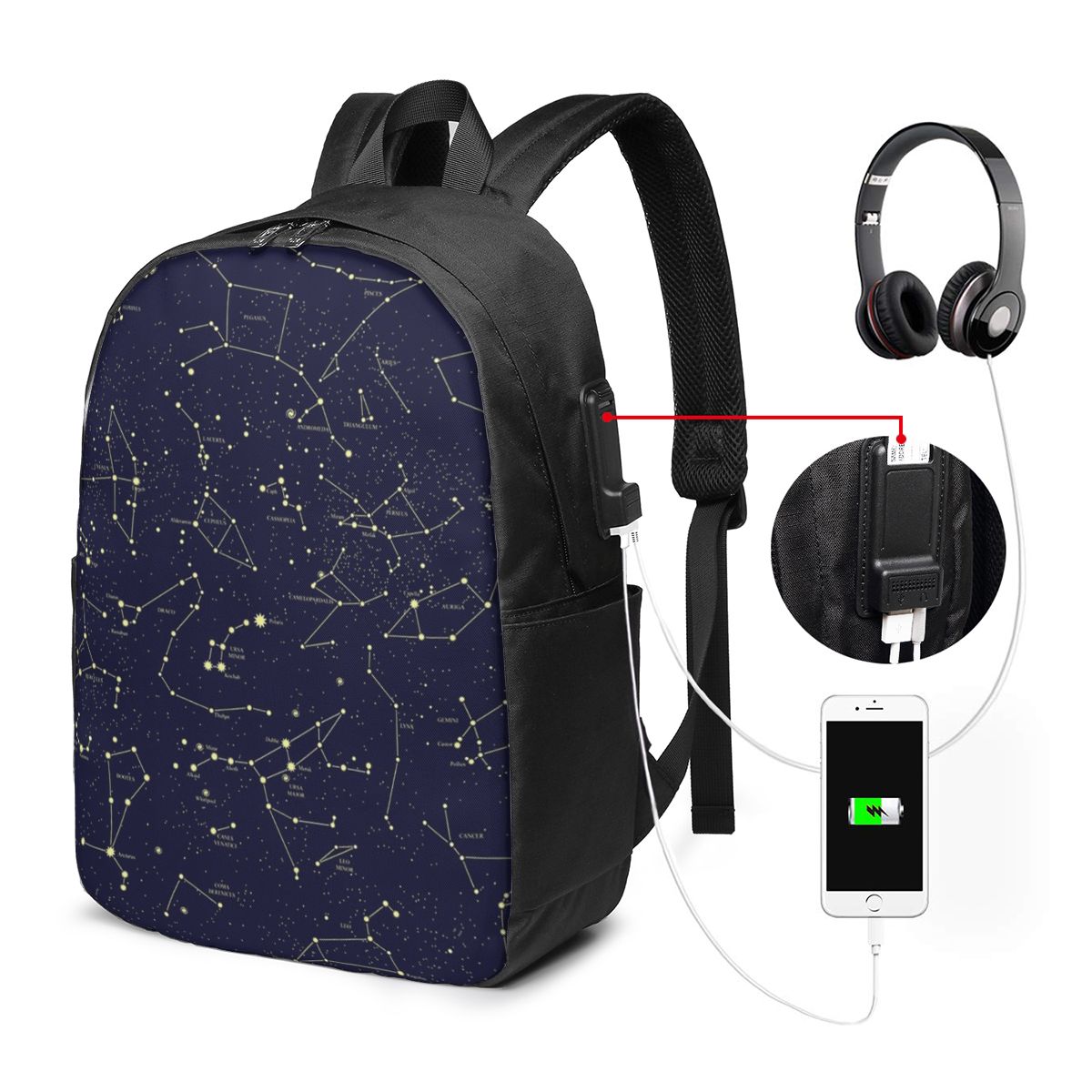 Mochila com estampa de céu not - Backpacks avaliação e preço