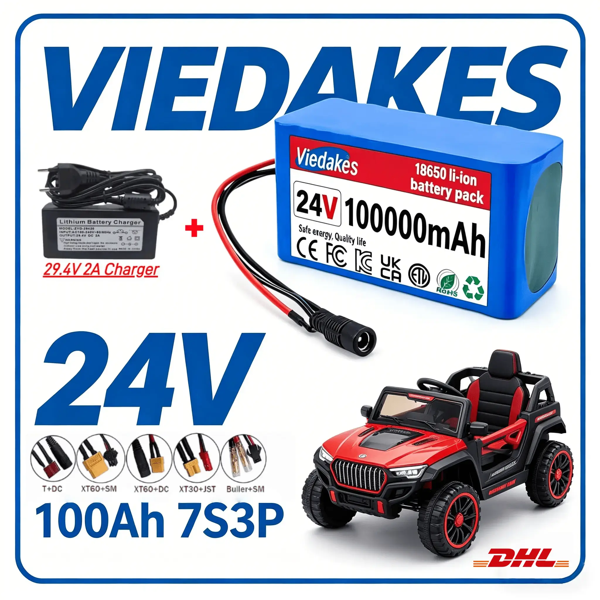 ✈️ ✈️ Bateria VIEDAKES 24V 40A - Kids Ride On Suitcase Scooter avaliação e preço