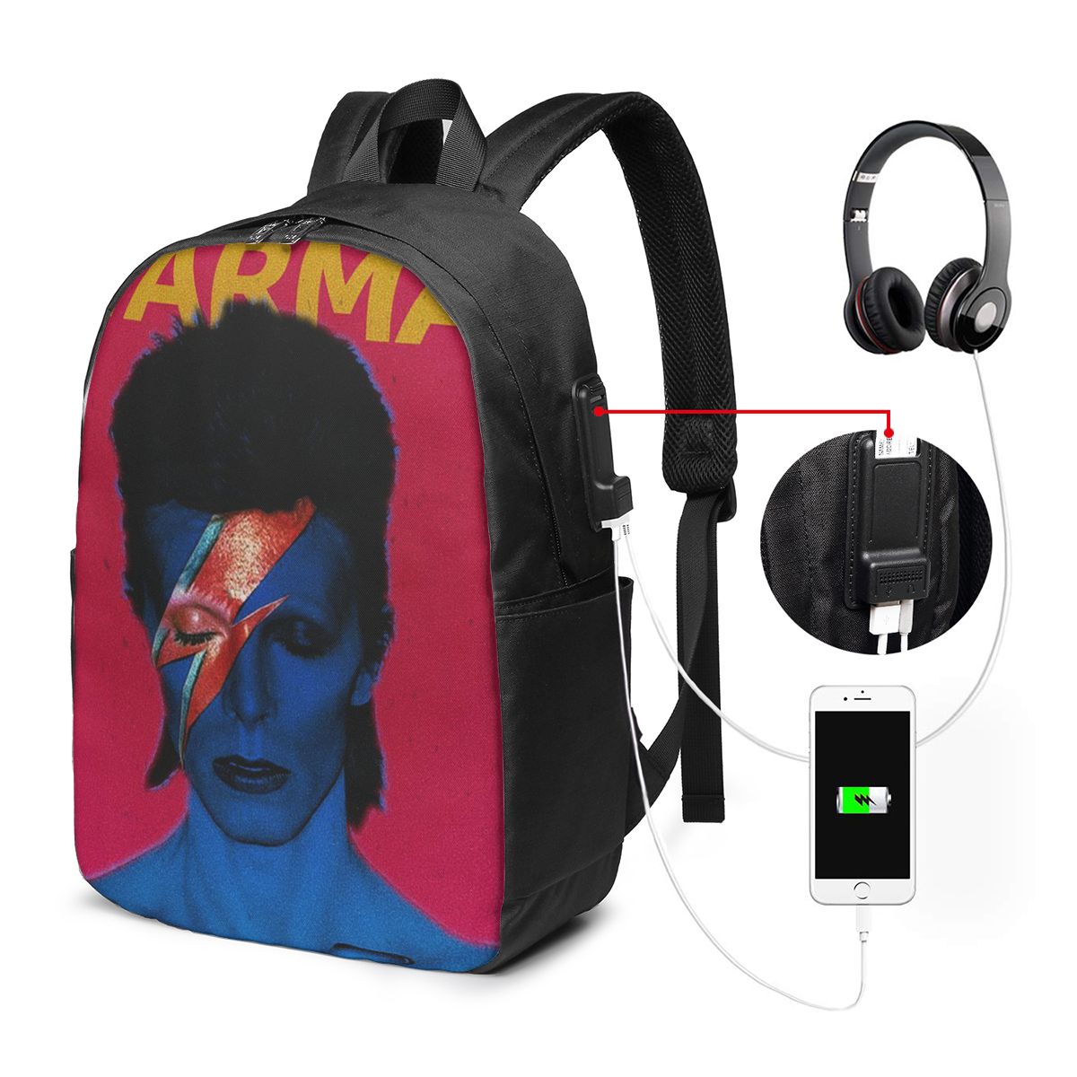 Mochila Davids Bowied para via - Backpacks avaliação e preço